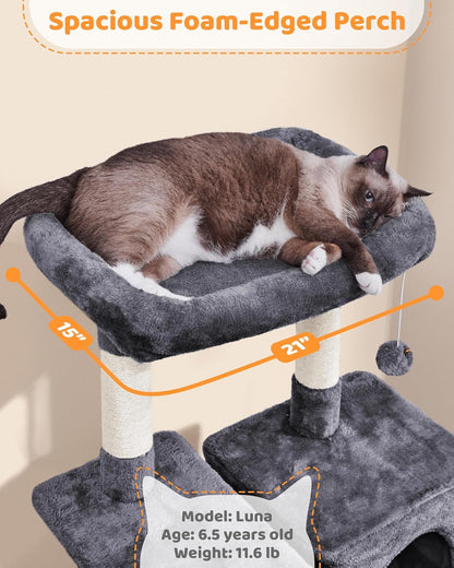 Yaheetech Cat Tree Cat Tower, 63 Inches Multi-Level Cat Tree for Indoor Cats, Tall Cat Tree with Sisal-Covered Scratching Posts & Condo, Cat Furniture Activity Center for Cats Kitten