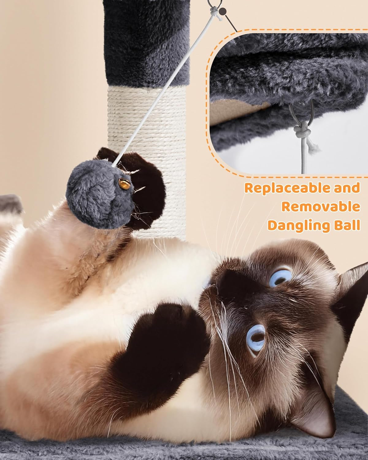 Yaheetech Cat Tree Cat Tower, 63 Inches Multi-Level Cat Tree for Indoor Cats, Tall Cat Tree with Sisal-Covered Scratching Posts & Condo, Cat Furniture Activity Center for Cats Kitten