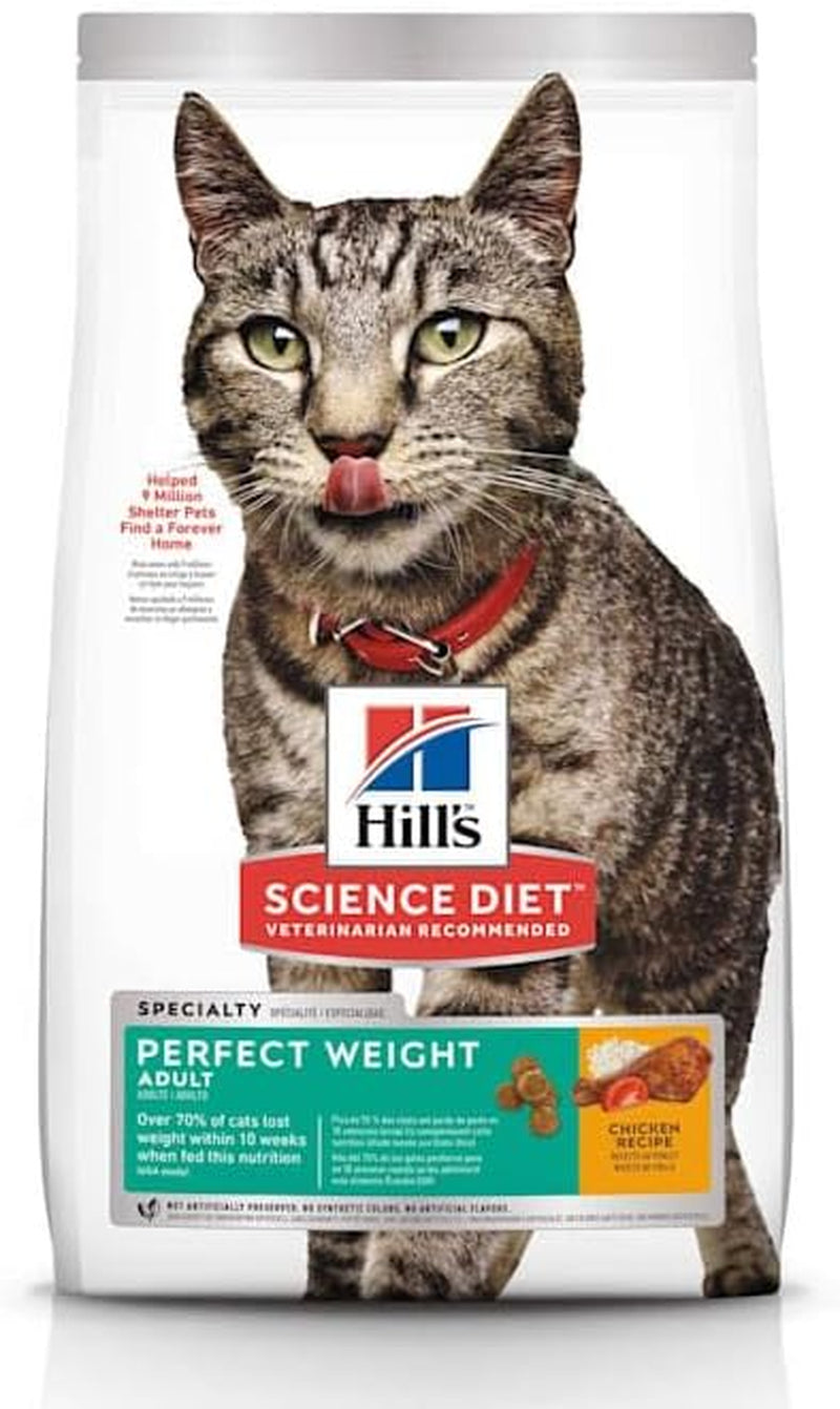 Hill'S Science Diet Dry Cat Food, Adult, Perfect Weight for Healthy Weight & Weight Management, Chicken Recipe, 3 Lb. Bag